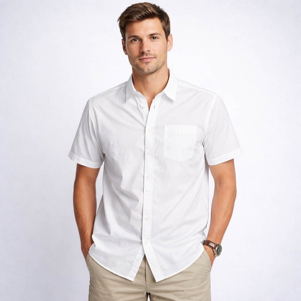 GAP White Casual Button Down Shirt for Men